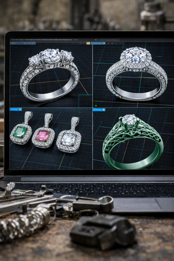 珠宝设计师的cad画面